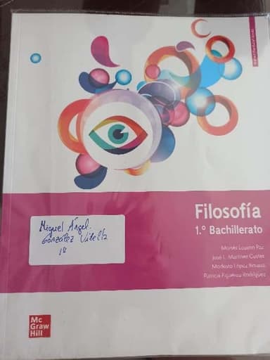 Filosofía, 1o Bachillerato