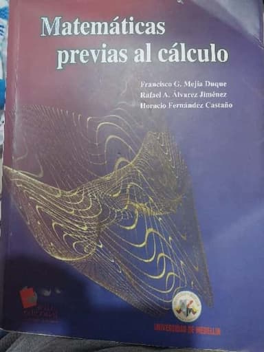 Matemáticas previas al cálculo