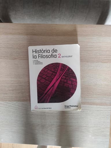 HISTORIA DE LA FILOSOFIA 2 BATXILLERAT LA CASA DEL SABER CATALAN GRUP PROMOTOR