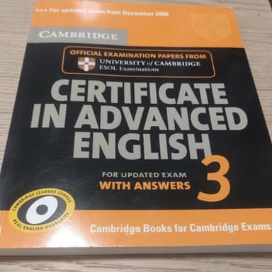 Certifi￼cate in advance english 3 with answers