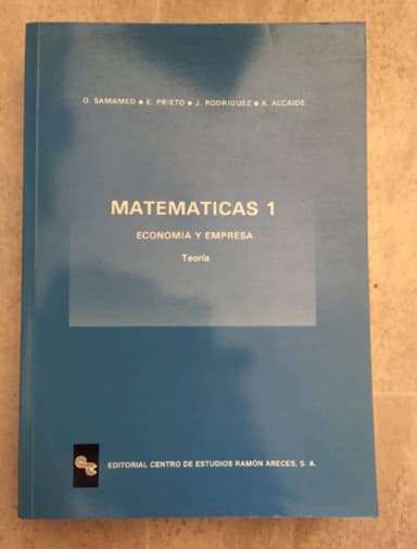 Matemáticas 1 economía y empresa