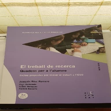 El treball de recerca. Quadern per a lalumne