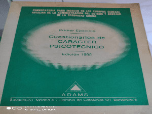 Cuestionario de carácter psicotécnico