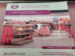 ORGANIZACIÓN DE PROCESOS DE VENTA
