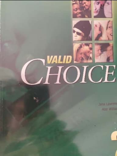 Libro de texto inglés valid choice and workbook