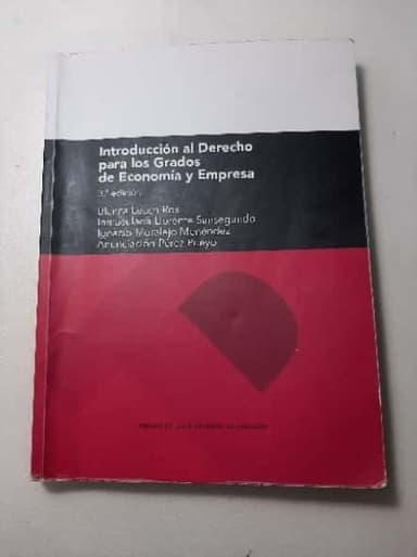 Introducción al Derecho para los Grados de Economía y Empresa