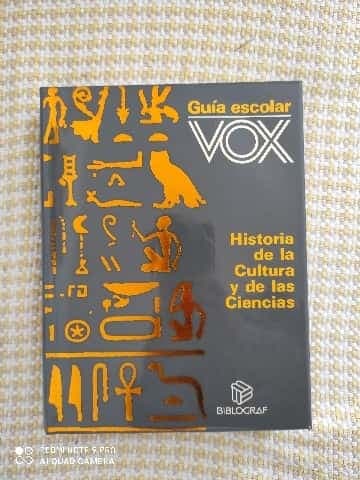 Guía escolar vox historia de la cultura y de las ciencias