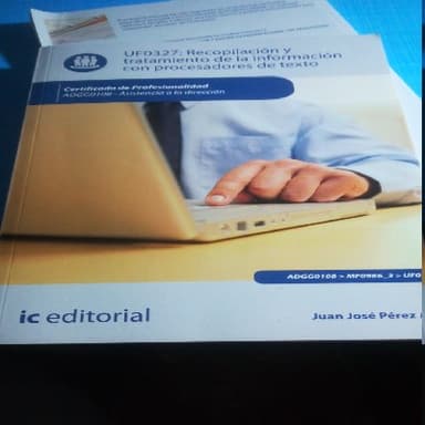 recopilacion y tratamiento de la informacion con procesadores de texto