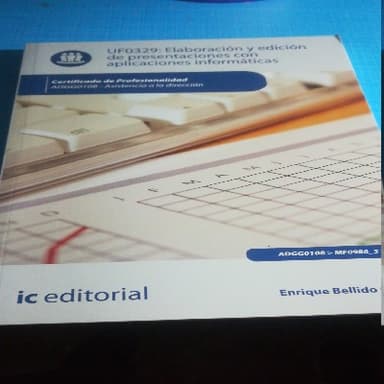 Elaboración y edición de presentaciones con aplicaciones informáticas