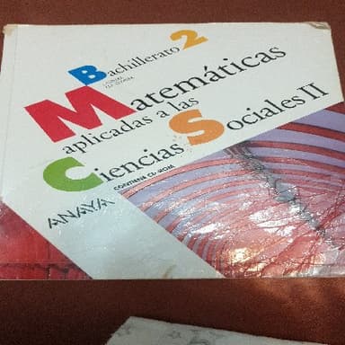 Matemáticas aplicadas a las ciencias sociales, 2 Bachillerato