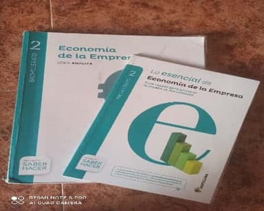 Libro de economía de 2° de bachillerato.