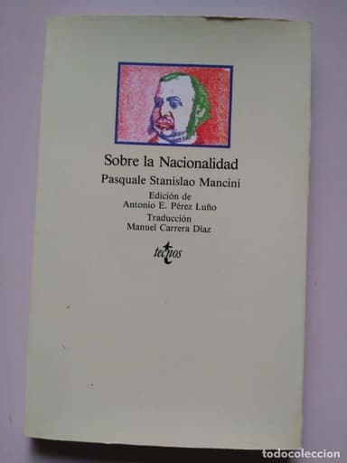 SOBRE LA NACIONALIDAD. PASQUALE STANISLAO MANCINI