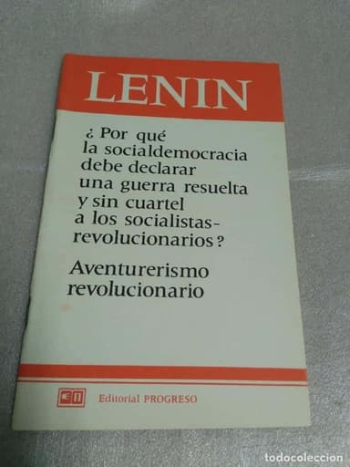 LENIN - SOCIALDEMOCRACIA DEBE DECLARAR GUERRA A SOCIALISTAS REVOLUCIONARIOS - EDITORIAL PROGRESO