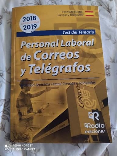 Personal laboral de Correos y Telégrafos. Test del Temario