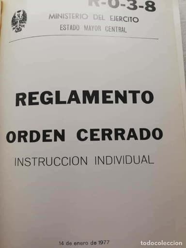 REGLAMENTO ORDEN CERRADO INSTRUCCION INDIVIDUAL 1977