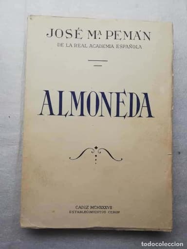 ALMONEDA POR JOSE MARIA PEMAN. ESTABLECIMIENTO CERON. CADIZ 1937