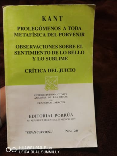 Prolegómenos a toda metafísica del porvenir