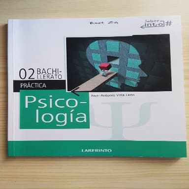 Piscología, 2o Bachillerato, cuadernillo