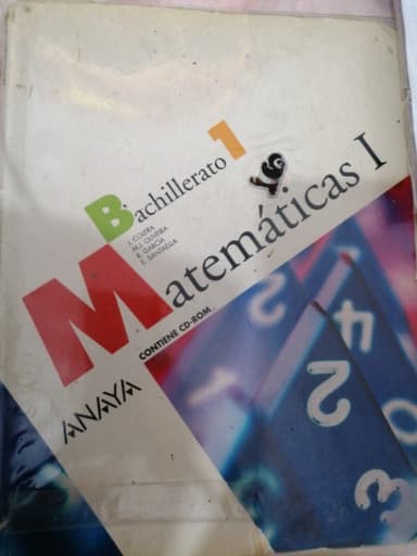 Matemáticas, 1 Bachillerato