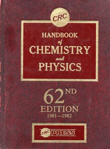 Handbook of chemistry and physics a ready reference book of chemical and physical data - 62 ed.