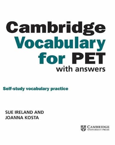 Vocabulary for PET with answers