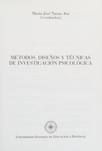 Métodos, diseños y técnicas de investigación psicológica