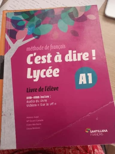 libro de francés para primero y segundo de bachillerato A1 libro