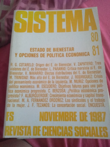 SISTEMA. REVISTA DE CIENCIAS SOCIALES. Nº 80-81.