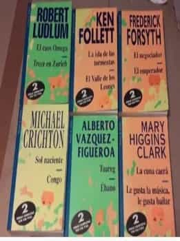 Lote libros dobles Michael Crichton Ken Follet, Robert Ludlum, Alberto Vazquez Figueroa